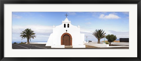 Framed Chapel on a hill, Tiagua, Lanzarote, Canary Islands, Spain Print