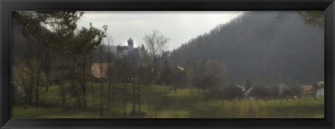 Framed Castle on a hill, Bran Castle, Transylvania, Romania Print