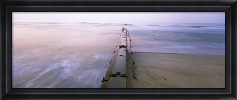 Framed Tide break on the beach at sunrise, Cape Hatteras National Seashore, North Carolina, USA Print