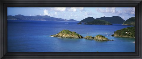 Framed Hills at a coast, Trunk Bay, St. John, US Virgin Islands Print