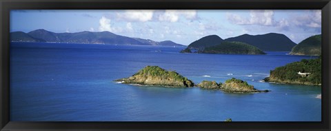 Framed Hills at a coast, Trunk Bay, St. John, US Virgin Islands Print