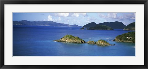 Framed Hills at a coast, Trunk Bay, St. John, US Virgin Islands Print