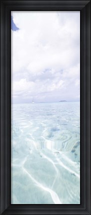 Framed Rippled pattern on blue water surface, Cinnamon Bay, St. John, US Virgin Islands Print