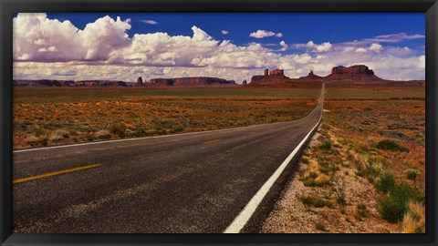 Framed Road passing through a valley, Monument Valley, San Juan County, Utah, USA Print