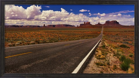 Framed Road passing through a valley, Monument Valley, San Juan County, Utah, USA Print