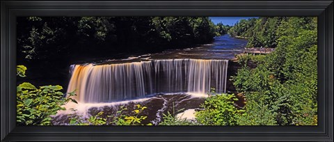 Framed Waterfall in a forest, Tahquamenon Falls, Tahquamenon River, Michigan, USA Print