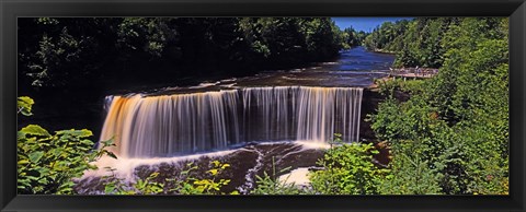 Framed Waterfall in a forest, Tahquamenon Falls, Tahquamenon River, Michigan, USA Print