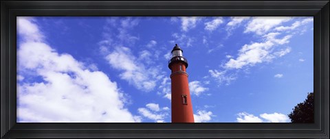 Framed Low angle view of a lighthouse, Ponce De Leon Inlet Lighthouse, Ponce Inlet, Volusia County, Florida, USA Print