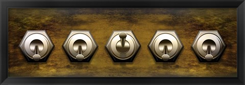 Framed Close-up of five switches Print