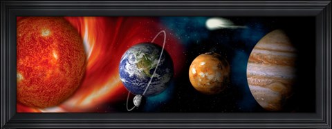 Framed Sun and planets Print