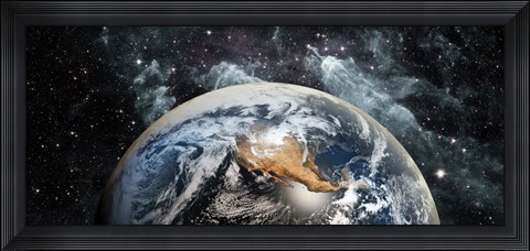 Framed Earth in space Print
