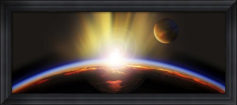 Framed Sunrise over earth Print
