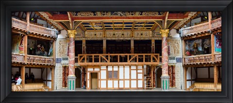 Framed Interiors of a stage theater, Globe Theatre, London, England Print
