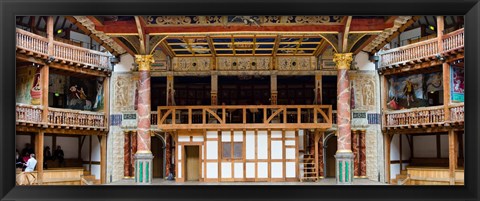 Framed Interiors of a stage theater, Globe Theatre, London, England Print