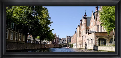 Framed Canal in Bruges, West Flanders, Belgium Print