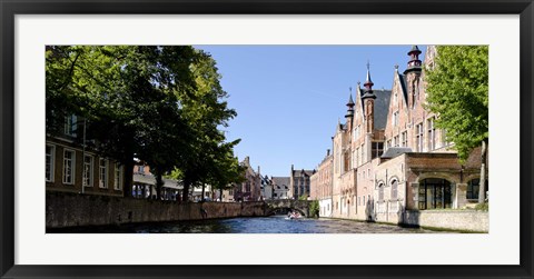 Framed Canal in Bruges, West Flanders, Belgium Print