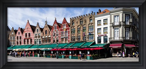 Framed Market at a town square, Bruges, West Flanders, Belgium Print