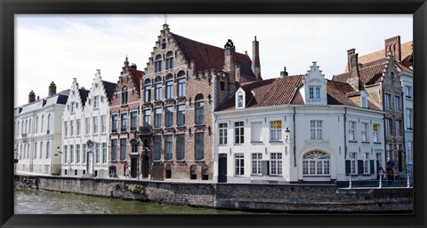 Framed Houses along a canal, Bruges, West Flanders, Belgium Print