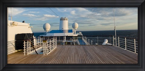 Framed Cruise ship deck, Bruges, West Flanders, Belgium Print