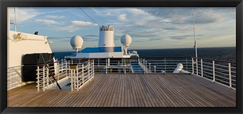 Framed Cruise ship deck, Bruges, West Flanders, Belgium Print