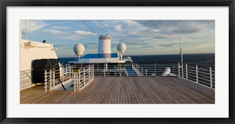 Framed Cruise ship deck, Bruges, West Flanders, Belgium Print