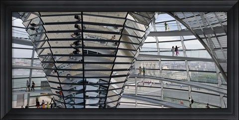 Framed Mirrored cone at the center of the dome, Reichstag Dome, The Reichstag, Berlin, Germany Print