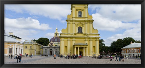 Framed Facade of a cathedral, Peter and Paul Cathedral, Peter and Paul&#39;s Fortress, St. Petersburg, Russia Print