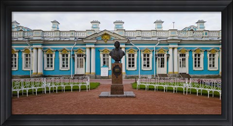 Framed Facade of a palace, Tsarskoe Selo, Catherine Palace, St. Petersburg, Russia Print