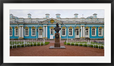 Framed Facade of a palace, Tsarskoe Selo, Catherine Palace, St. Petersburg, Russia Print