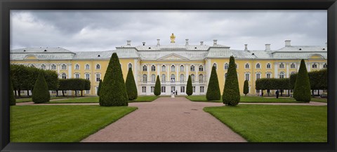 Framed Facade of a palace, Peterhof Grand Palace, St. Petersburg, Russia Print