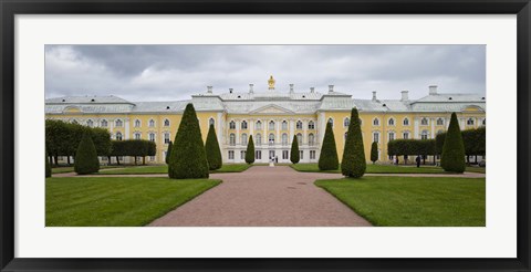 Framed Facade of a palace, Peterhof Grand Palace, St. Petersburg, Russia Print