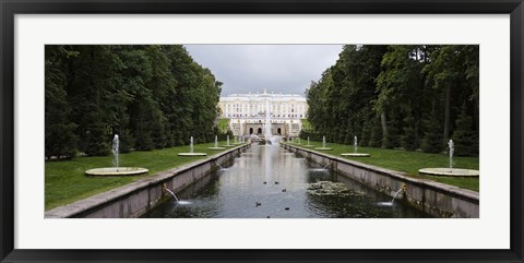 Framed Canal at Grand Cascade at Peterhof Grand Palace, St. Petersburg, Russia Print