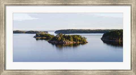 Framed Small islands in the sea, Stockholm Archipelago, Sweden Print