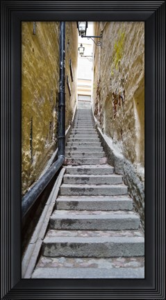 Framed Stairway along walls, Gamla Stan, Stockholm, Sweden Print