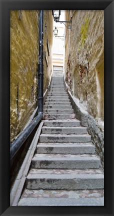 Framed Stairway along walls, Gamla Stan, Stockholm, Sweden Print