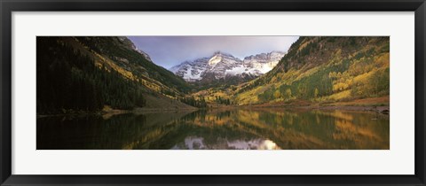 Framed Reflection of trees on water, Aspen, Pitkin County, Colorado, USA Print