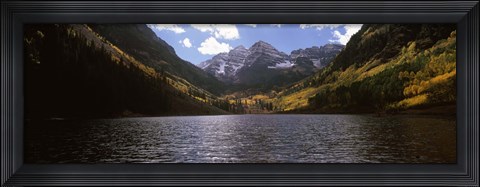 Framed Lake with mountain range in the background, Aspen, Pitkin County, Colorado, USA Print