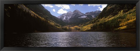 Framed Lake with mountain range in the background, Aspen, Pitkin County, Colorado, USA Print