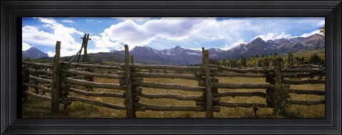 Framed Fence in a field, State Highway 62, Ridgway, Colorado Print