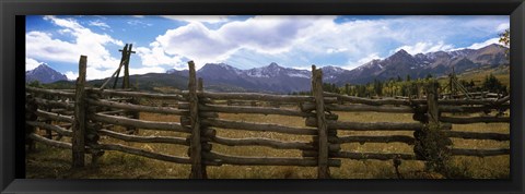 Framed Fence in a field, State Highway 62, Ridgway, Colorado Print
