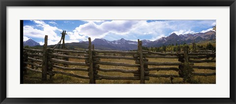 Framed Fence in a field, State Highway 62, Ridgway, Colorado Print