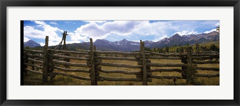 Framed Fence in a field, State Highway 62, Ridgway, Colorado Print