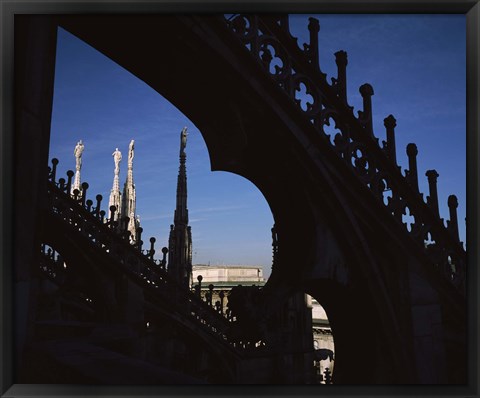 Framed Low angle view of a cathedral, Duomo Di Milano, Milan, Lombardy, Italy Print