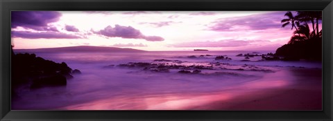 Framed Maui Coast at sunset, Makena, Maui, Hawaii, USA Print