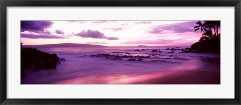 Framed Maui Coast at sunset, Makena, Maui, Hawaii, USA Print