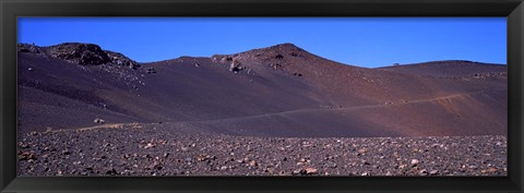 Framed Trail in volcanic landscape, Sliding Sands Trail, Haleakala National Park, Maui, Hawaii, USA Print