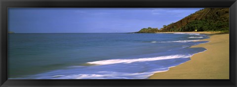 Framed Tide on the beach, Makena Beach, Maui, Hawaii, USA Print