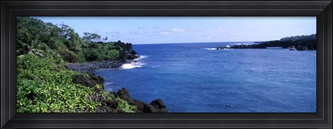 Framed Black Sand Beach, Hana Highway, Waianapanapa State Park, Maui, Hawaii Print
