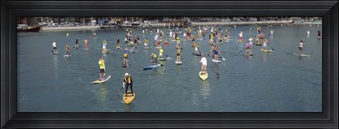 Framed Paddleboarders in the Pacific Ocean, Dana Point, Orange County, California Print