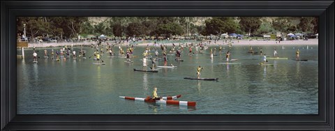 Framed Paddleboarders, Dana Point, California Print